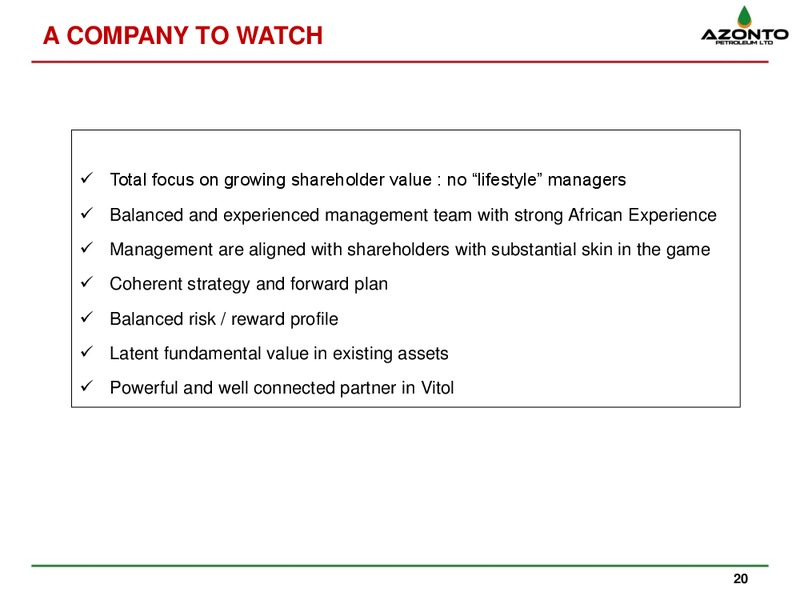MAY 2014 CORPORATE PRESENTATION – Azonto Petroleum Ltd – slide 19