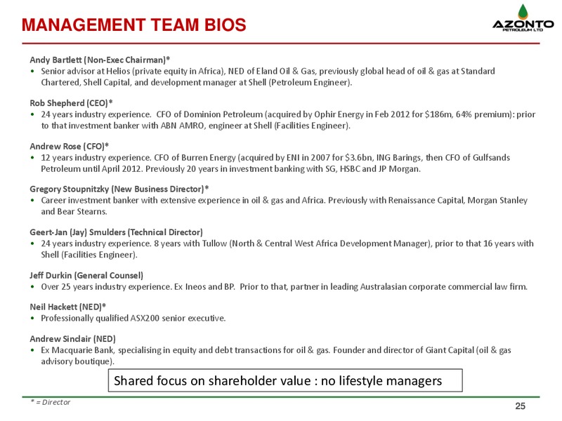 MAY 2014 CORPORATE PRESENTATION – Azonto Petroleum Ltd – slide 24