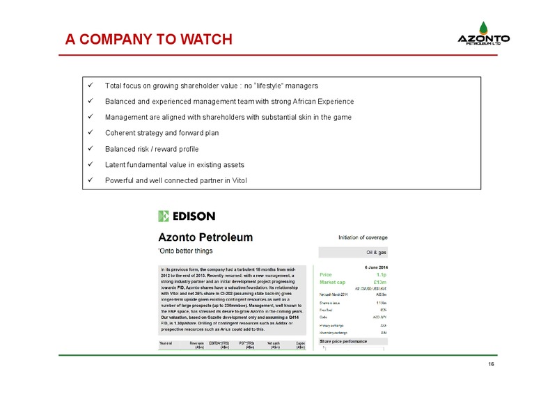 The Stock Market Show – Azonto Petroleum Ltd – slide 15
