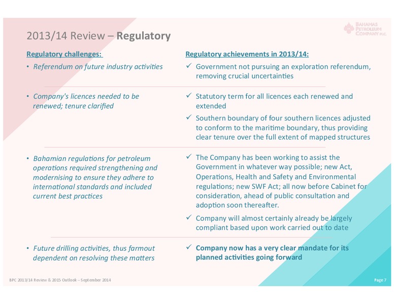 Shareholder Meeting – Bahamas Petroleum – slide 6