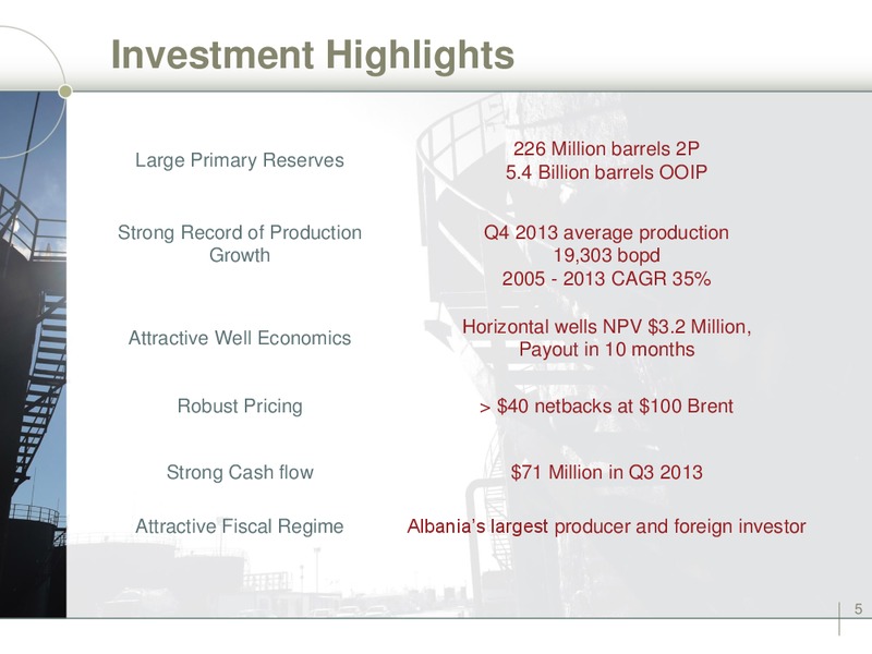 CORPORATE PRESENTATION – Bankers Petroleum Ltd. – slide 4