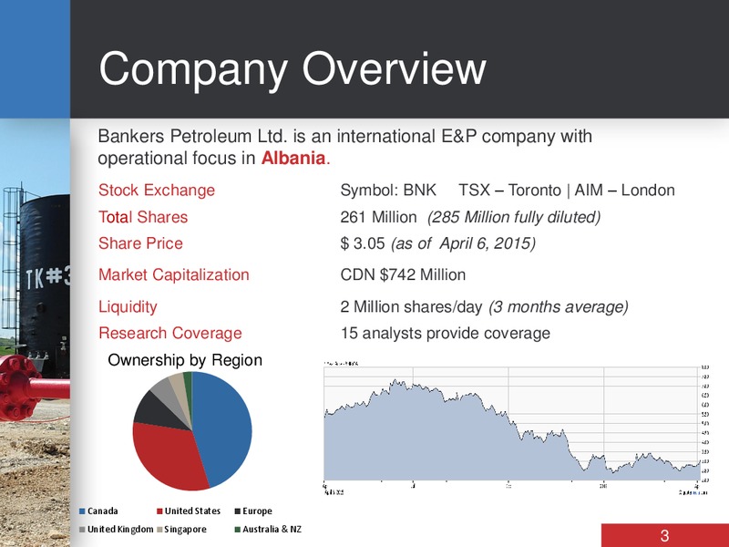 APRIL 2015 CORPORATE PRESENTATION – Bankers Petroleum Ltd. – slide 2