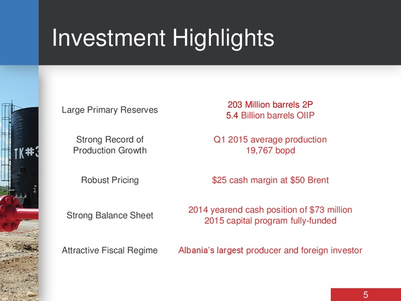 APRIL 2015 CORPORATE PRESENTATION – Bankers Petroleum Ltd. – slide 4
