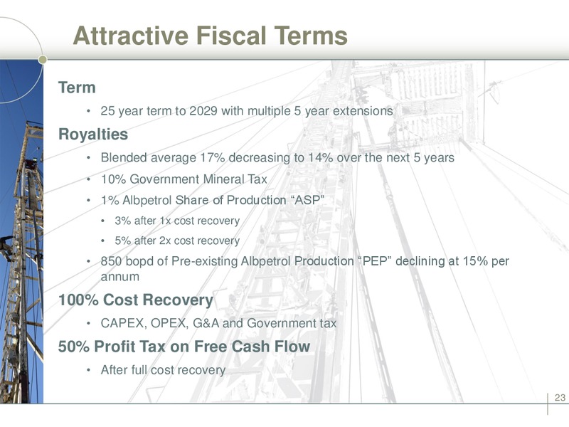 Corporate Presentation – Bankers Petroleum Ltd. – slide 22