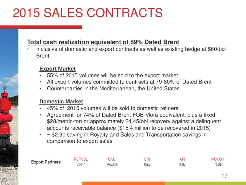 MAY 2015 CORPORATE PRESENTATION – Bankers Petroleum Ltd. – slide 16