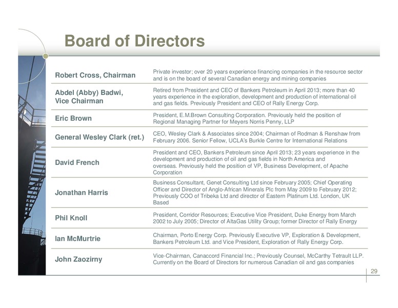 Corporate Presentation – Bankers Petroleum Ltd. – slide 28