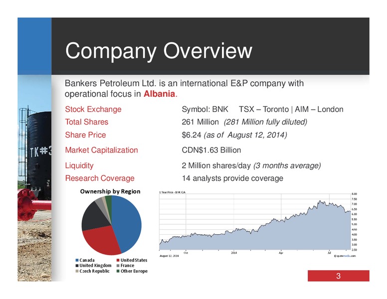 CORPORATE PRESENTATION – Bankers Petroleum Ltd. – slide 2