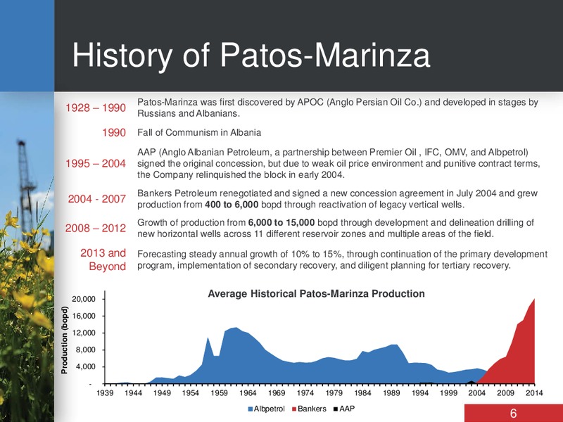CORPORATE PRESENTATION – Bankers Petroleum Ltd. – slide 5