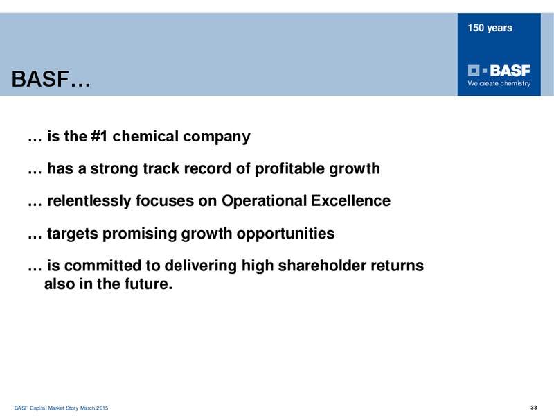 ROADSHOW PARIS – Basf Se – slide 32