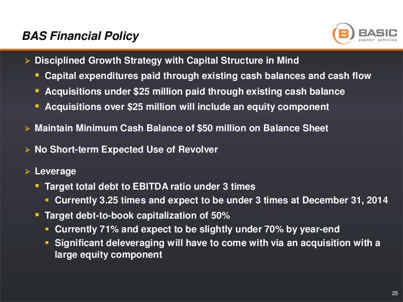 ENERCOM OIL GAS CONFERENCE – Basic Energy Services Inc. – slide 24