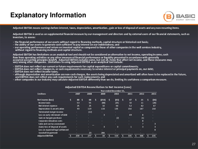 ENERCOM'S LONDON OIL & GAS CONFERENCE – Basic Energy Services Inc. – slide 26