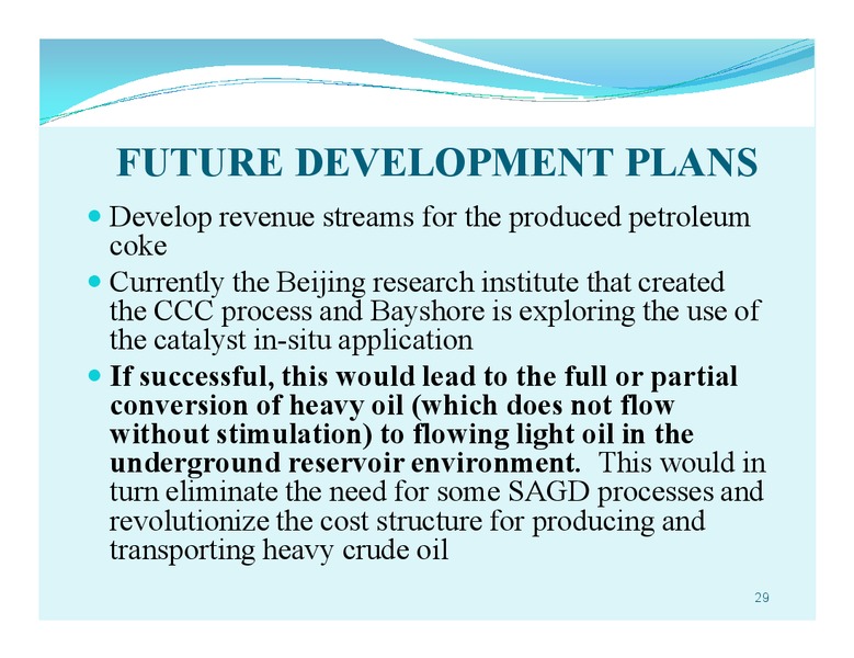 Investor Presentation – Bayshore Petroleum Corp. – slide 28