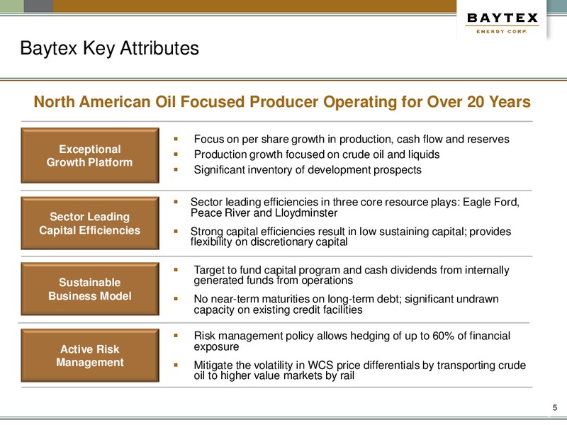 MAY 2015 INVESTOR PRESENTATION – Baytex Energy Corp. – slide 2