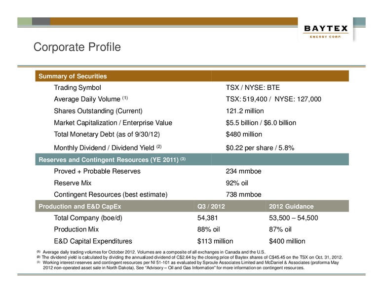 NOVEMBER PRESENTATION – Baytex Energy Corp. – slide 5