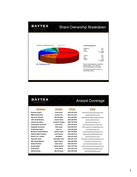 Corporate Presentation December 2011 – Baytex Energy Corp. – slide 4