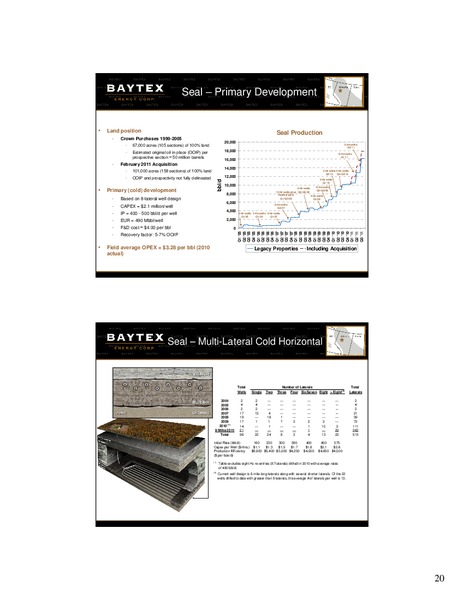 Corporate Presentation December 2011 – Baytex Energy Corp. – slide 19