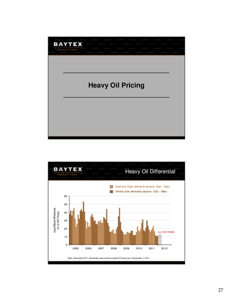 Corporate Presentation December 2011 – Baytex Energy Corp. – slide 26