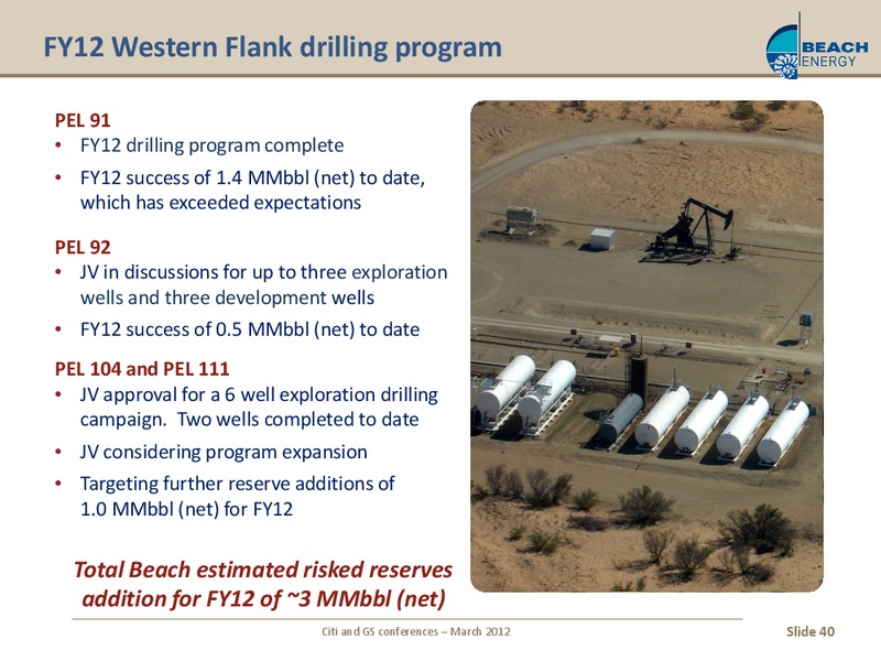 CITI CONFERENCE AND GOLDMAN SACHS CONFERENCE – Beach Energy Limited – slide 39