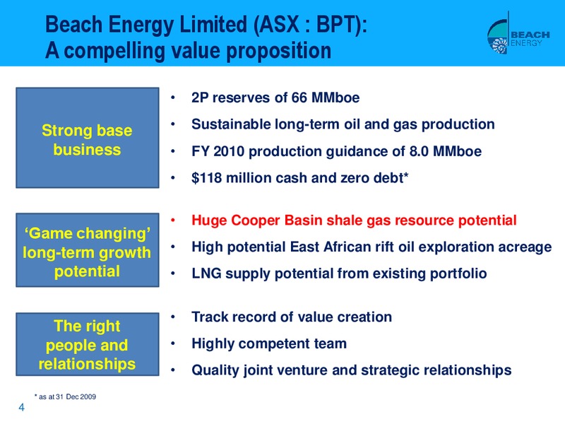 IIR 2010 SHALE GAS BRIEFING BRISBANE – Beach Energy Limited – slide 3