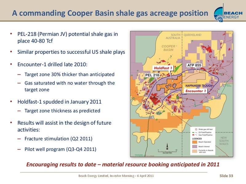 APRIL 2011 INVESTOR PRESENTATION – Beach Energy Limited – slide 32