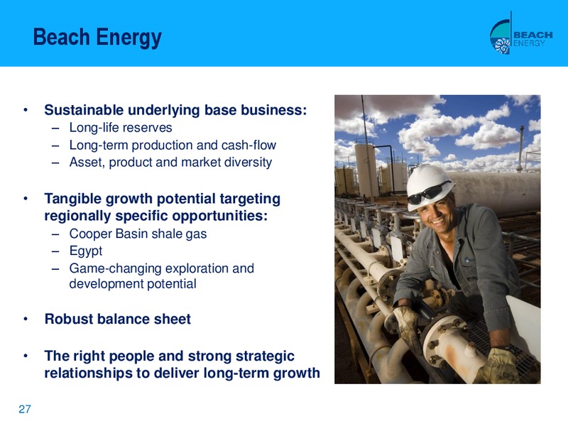 WILSON HTM ENERGY CONFERENCE – Beach Energy Limited – slide 26