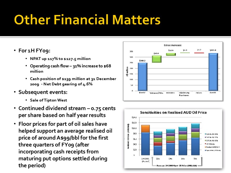 MAY 2009 INVESTOR PRESENTATION – Beach Energy Limited – slide 10