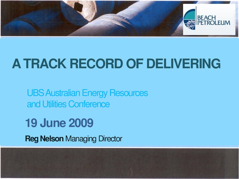 UBS AUSTRALIAN ENERGY RESOURCES AND UTILITIES CONFERENCE – Beach Energy Limited – slide 1