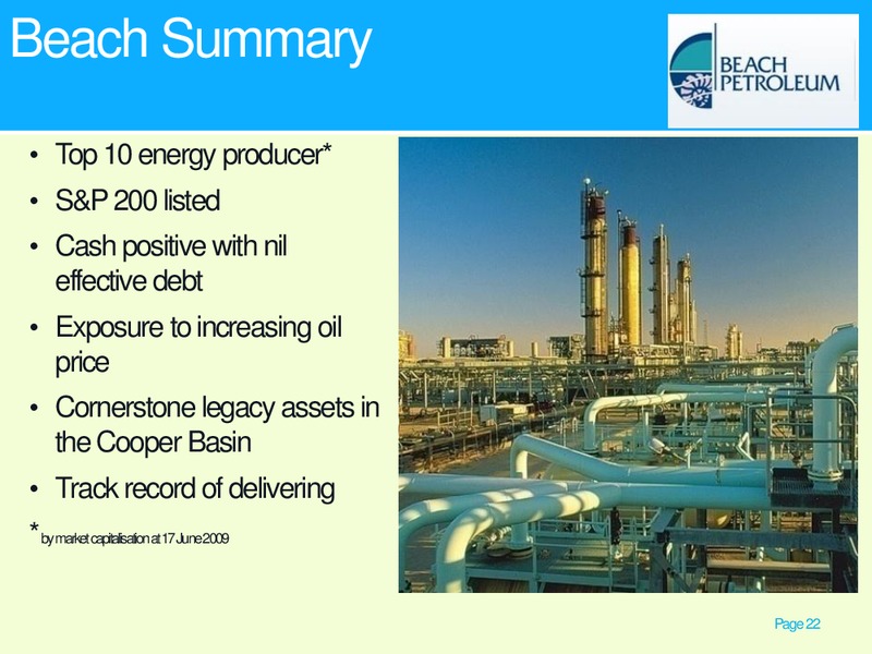 UBS AUSTRALIAN ENERGY RESOURCES AND UTILITIES CONFERENCE – Beach Energy Limited – slide 21