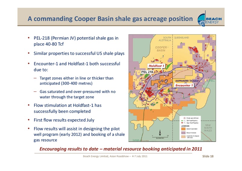 JULY 2011 CORPORATE PRESENTATION – Beach Energy Limited – slide 17