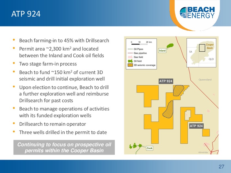 FY14 Full Year Results Roadshow – Beach Energy Limited – slide 26