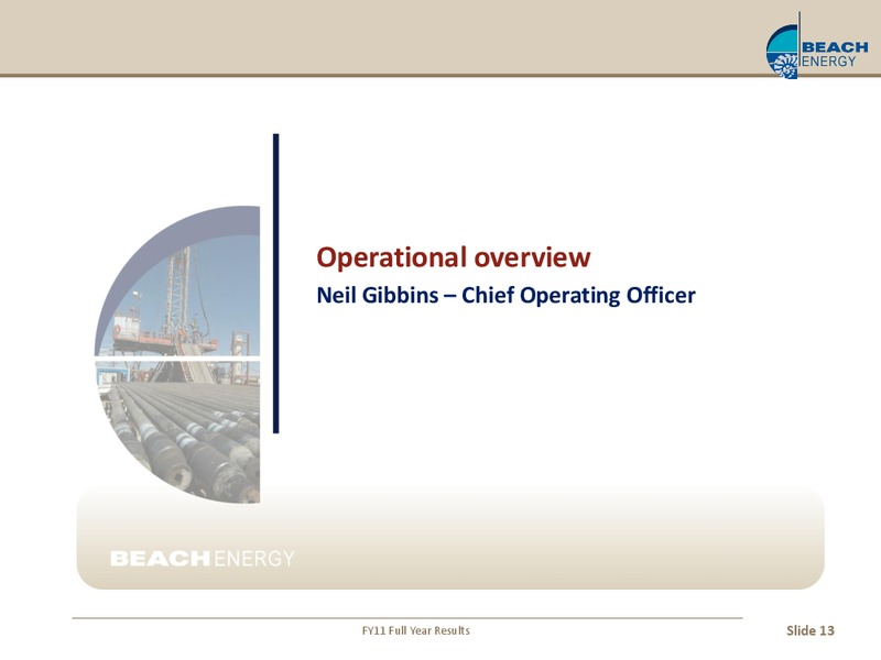 AUGUST 2011 INVESTOR PRESENTATION – Beach Energy Limited – slide 12