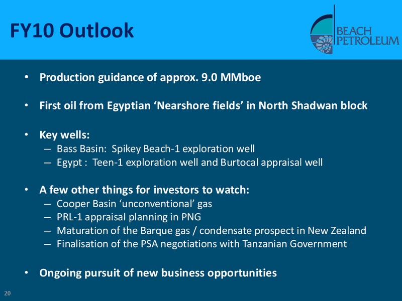 MACQUARIE PRIVATE WEALTH CONFERENCE – Beach Energy Limited – slide 19