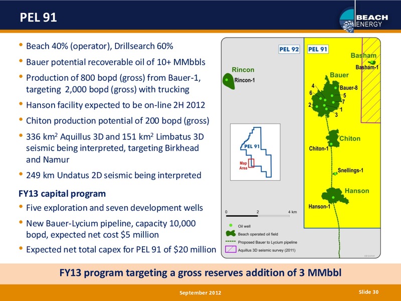 SEPTEMBER 2012 INVESTOR PRESENTATION – Beach Energy Limited – slide 29