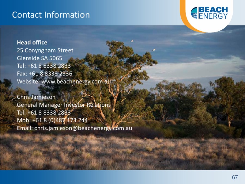 SEPTEMBER 2013 INVESTOR BRIEFINGS – Beach Energy Limited – slide 66