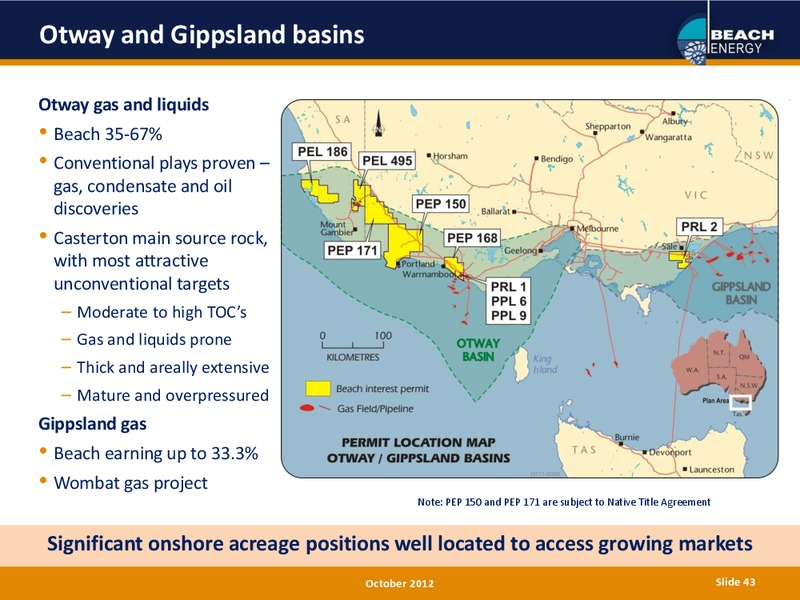 OCTOBER 2012 INVESTOR PRESENTATION – Beach Energy Limited – slide 42