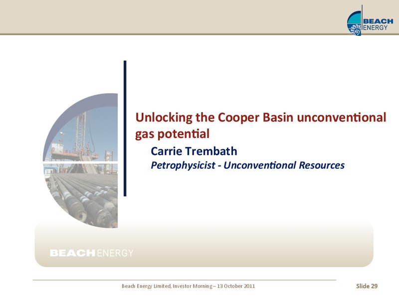 OCTOBER 2011 INVESTOR PRESENTATION – Beach Energy Limited – slide 1