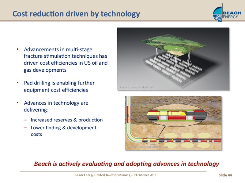 OCTOBER 2011 INVESTOR PRESENTATION – Beach Energy Limited – slide 16