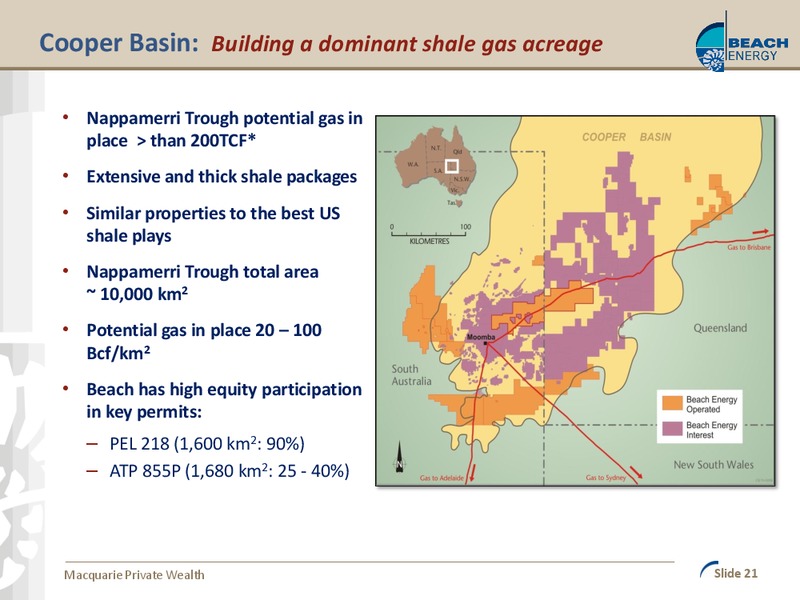 MACQUARIE PRIVATE WEALTH CONFERENCE – Beach Energy Limited – slide 20
