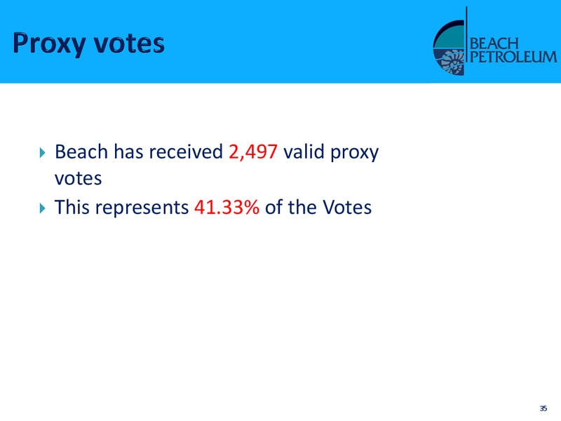 NOVEMBER 2009 ANNUAL GENERAL MEETING – Beach Energy Limited – slide 34