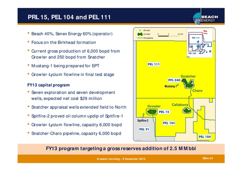 DECEMBER 2012 INVESTOR PRESENTATION – Beach Energy Limited – slide 33