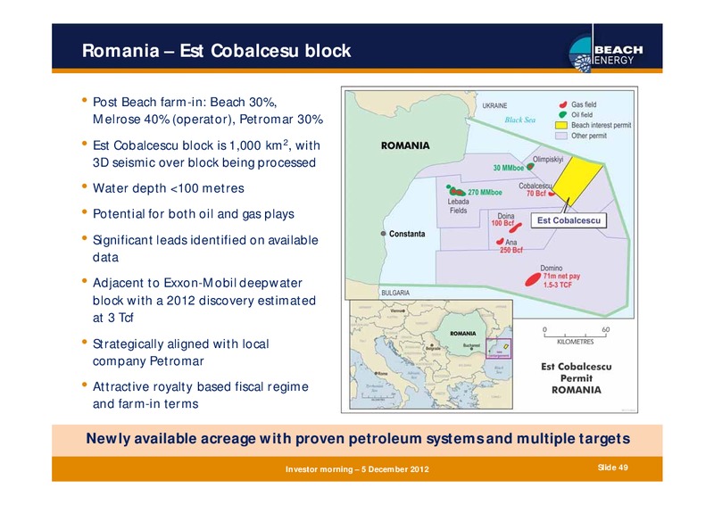 DECEMBER 2012 INVESTOR PRESENTATION – Beach Energy Limited – slide 48
