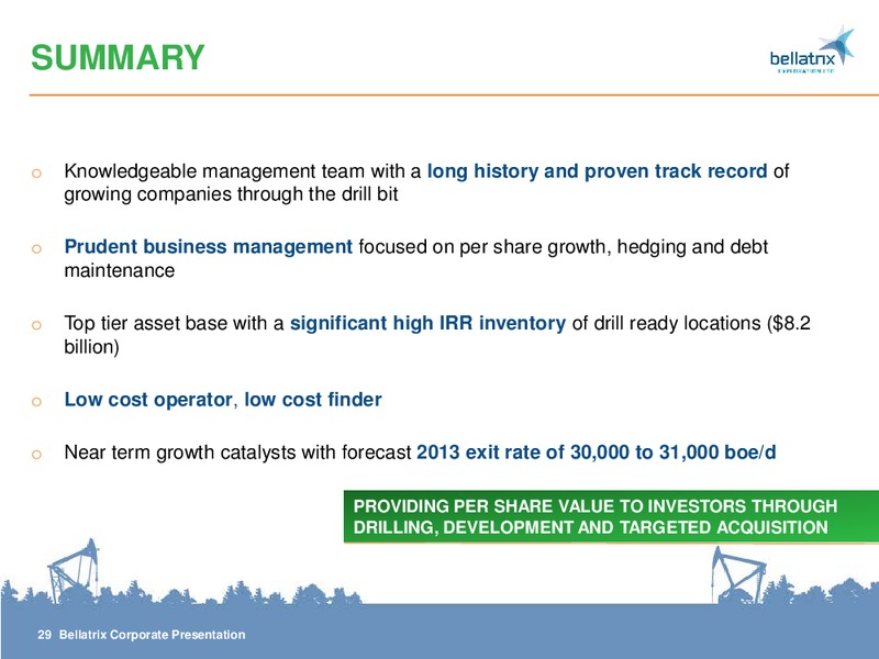 CORPORATE PRESENTATION – Bellatrix Exploration Ltd. – slide 29
