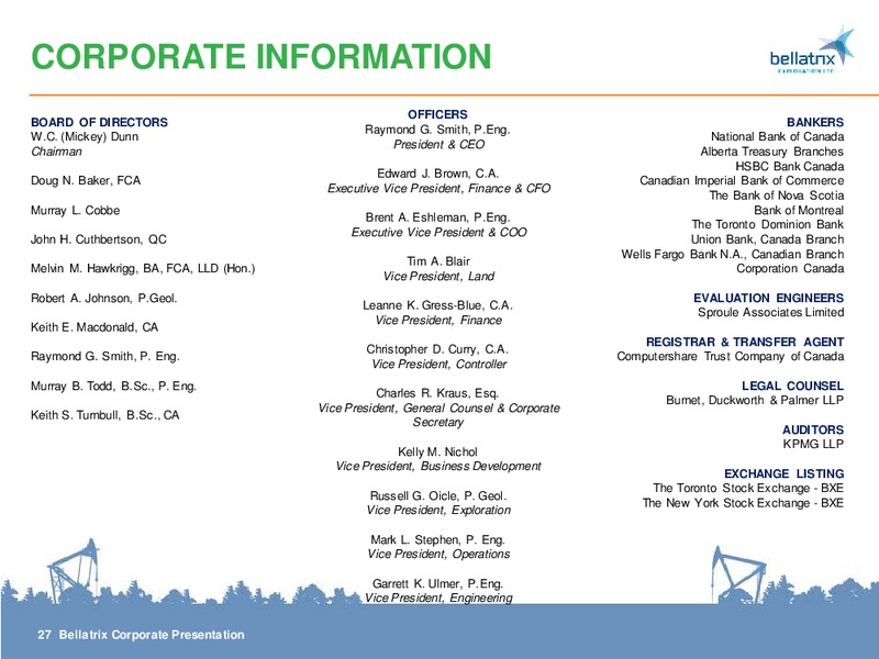 CORPORATE PRESENTATION – Bellatrix Exploration Ltd. – slide 26