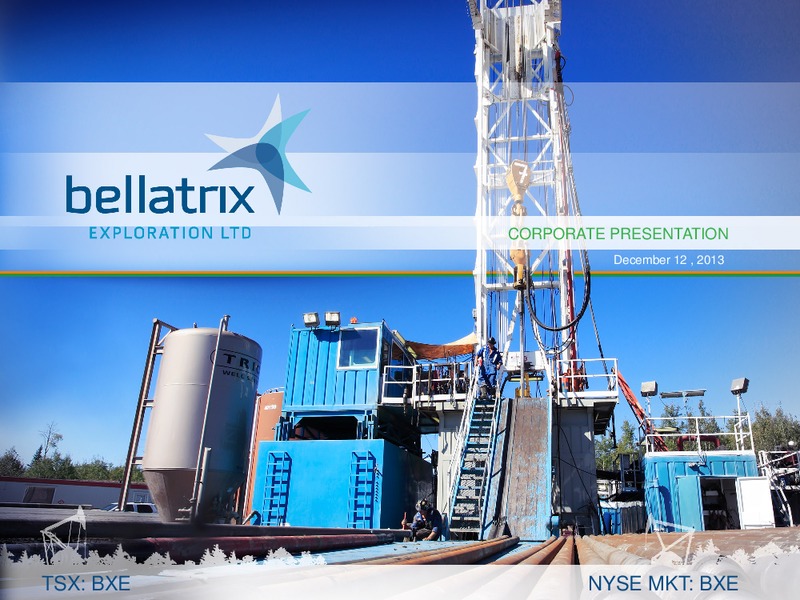 Corporate Presenation – Bellatrix Exploration Ltd. – slide 1