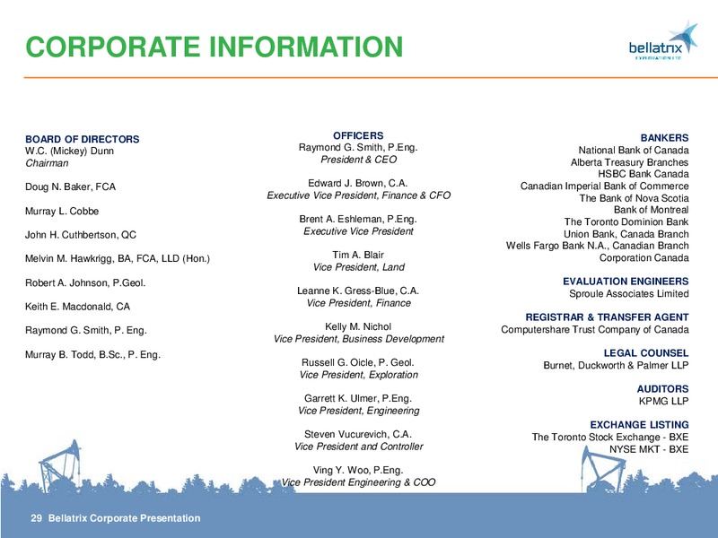 Corporate Presenation – Bellatrix Exploration Ltd. – slide 29