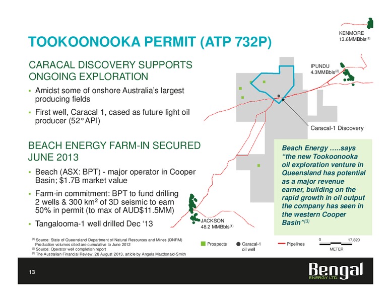 INVESTOR PRESENTATION – Bengal Energy Ltd – slide 13