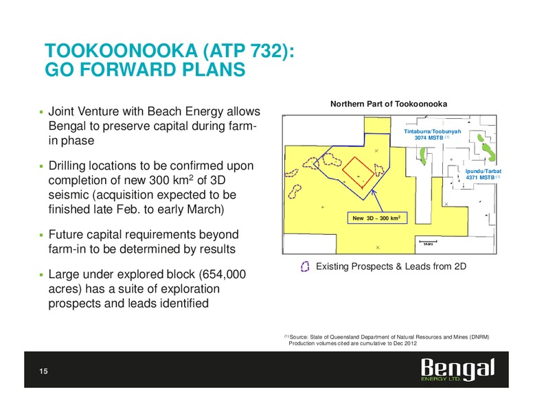 INVESTOR PRESENTATION – Bengal Energy Ltd – slide 15