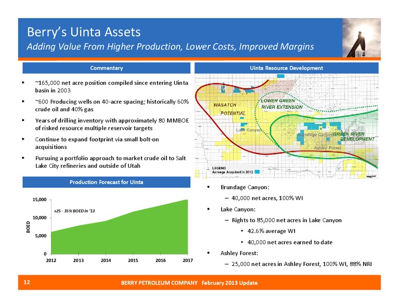 COMPANY UPDATE – Berry Petroleum Company – slide 11