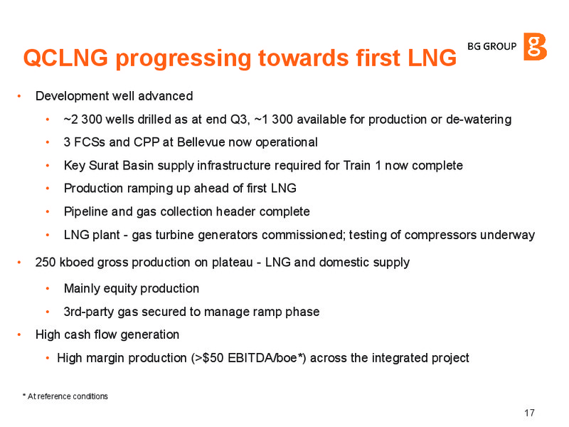 INVESTOR UPDATE – BG Group – slide 16