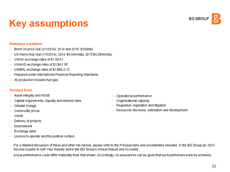 INVESTOR UPDATE – BG Group – slide 34